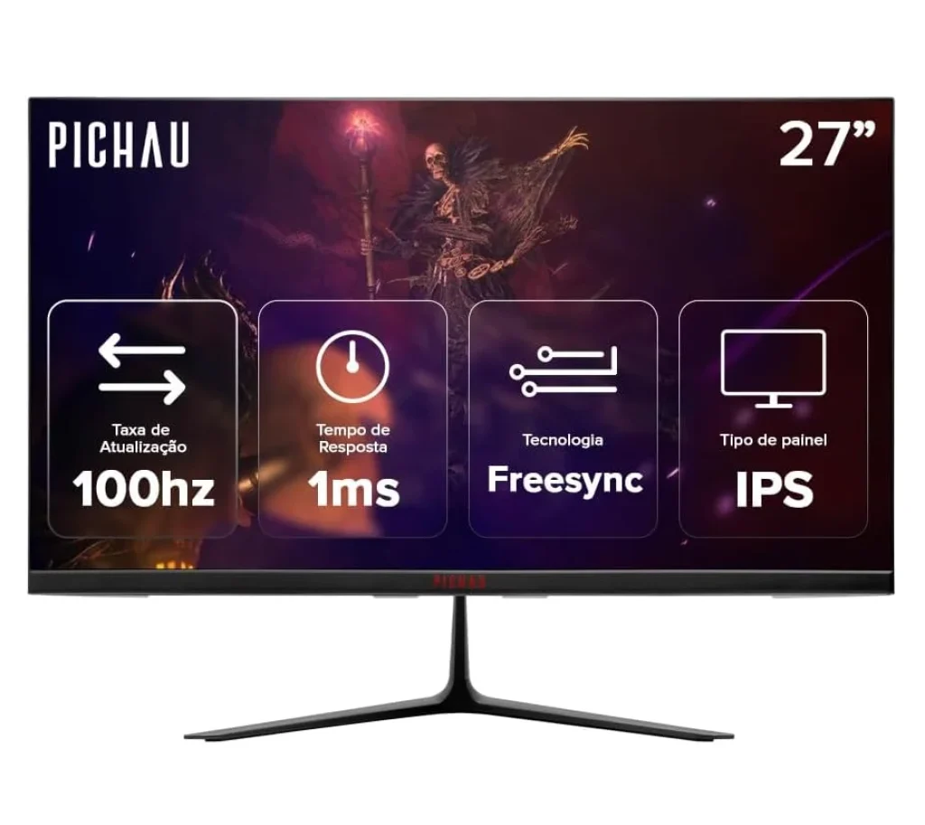 Monitor Gamer Pichau Athen V3 27″ IPS FHD 1 ms 100 Hz – FreeSync – HDMI/VGA – PG-ATH27V3-BL01
