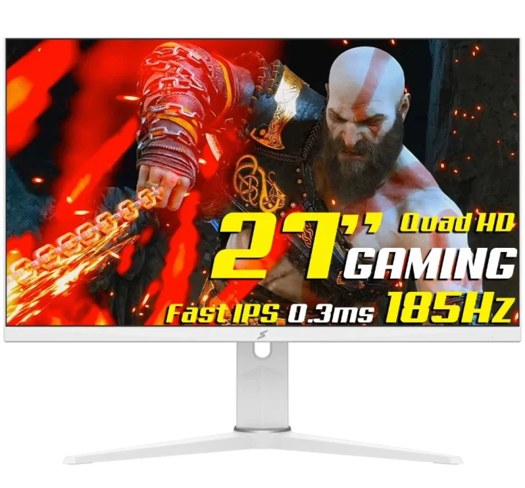 Monitor Gamer SuperFrame Prisma V2, 27 Pol, Flat, Fast IPS, Quad HD, 0.3ms, 185Hz, FreeSync, HDMI/DP, Branco – SFPFW-27185-QHD-PRO
