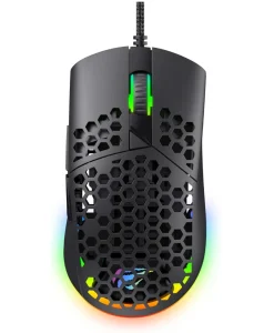 Mouse Gamer Havit MS1036 Iluminação RGB, Programação de Macros, 7 Botões programáveis, 1200 a 7200 DPI, USB, Redução de Peso Superior, Movimento Flexível