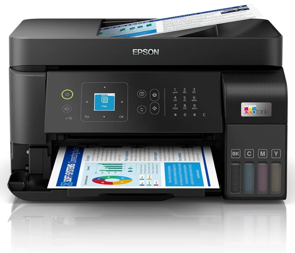 Multifuncional Epson EcoTank L5590 – Tanque de Tinta Colorida, Wi-Fi Direct, Ethernet, Fax, ADF, Bivolt, Preta