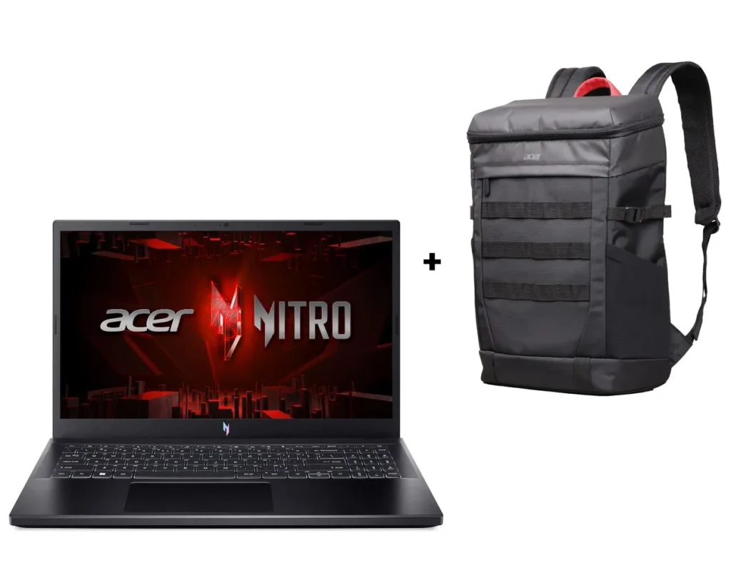 Combo Notebook Gamer Acer Nitro V15 Core i5-13420H 8GB RAM 512GB SSD RTX 4050 6GB 15.6″ IPS FHD 144Hz Windows 11 Home – ANV15-51-54DL + Mochila Acer Nitro Esportiva ABG232