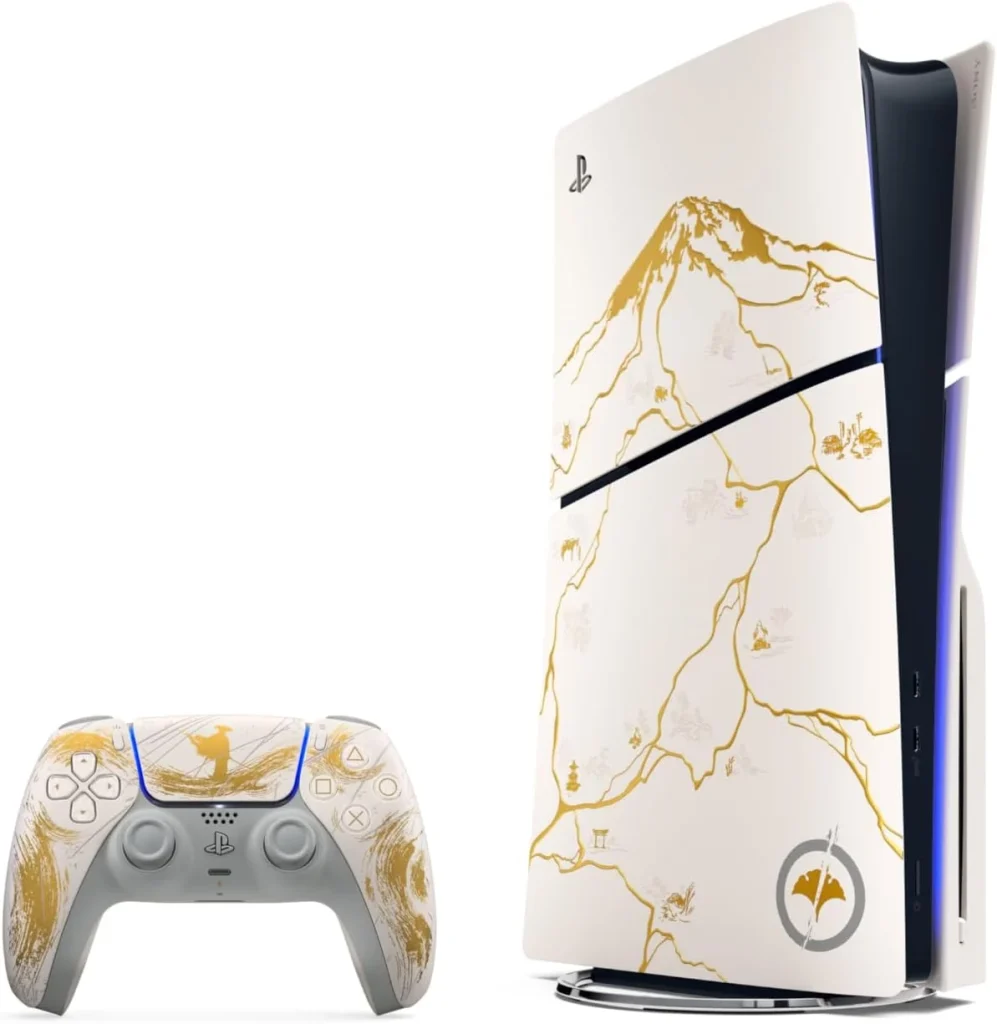 Pack Console PlayStation®5 1TB Disk – Edição Limitada Ouro – Ghost of Yōtei
