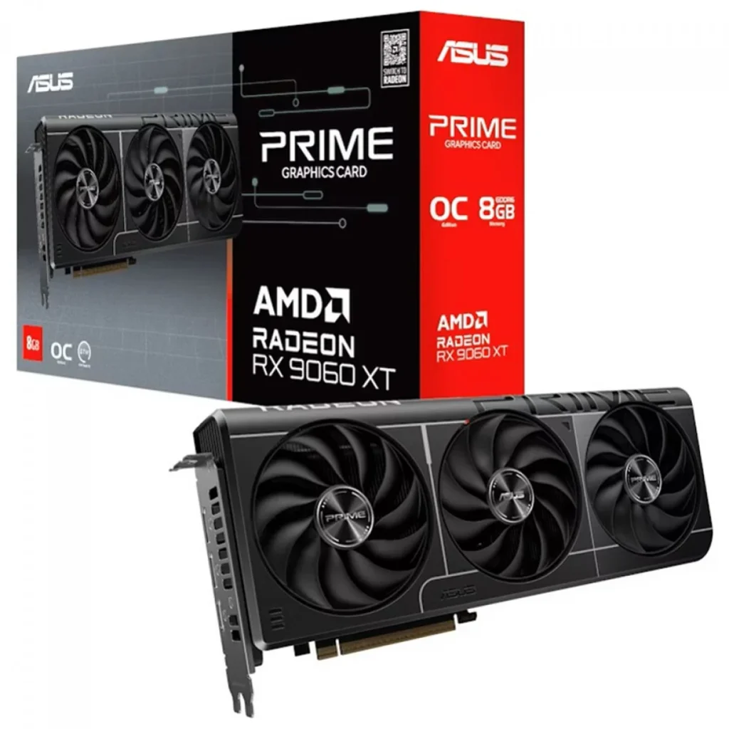 Placa de Vídeo Asus AMD Radeon RX 9060 XT Prime OC, 8GB, GDDR6, FSR, Ray Tracing, 128-bit – 90YV0MI0-M0NA00