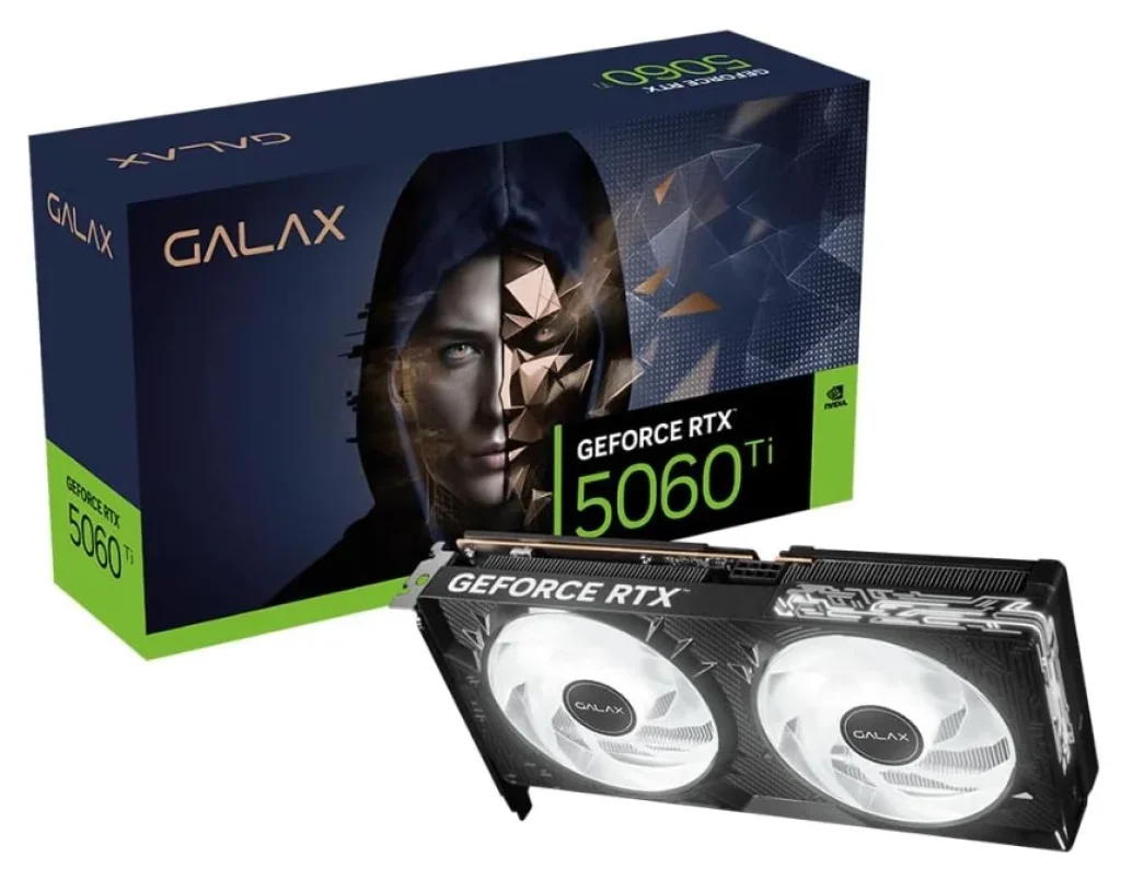 Placa de Vídeo Galax RTX 5060 Ti 8GB NVIDIA GeForce 1-Click OC 128 Bits GDDR7 BLACK – 56ISN8MDCPCT