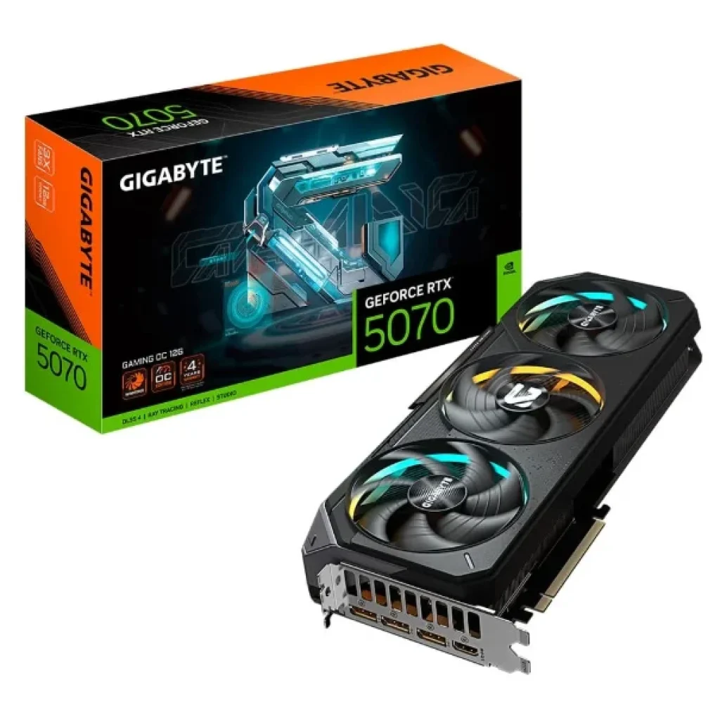 Placa de Vídeo Gigabyte RTX 5070 GAMING OC 12G NVIDIA GeForce, 12GB GDDR7, 192bits, RGB, DLSS, Ray Tracing – 9VN5070GO-00-G10