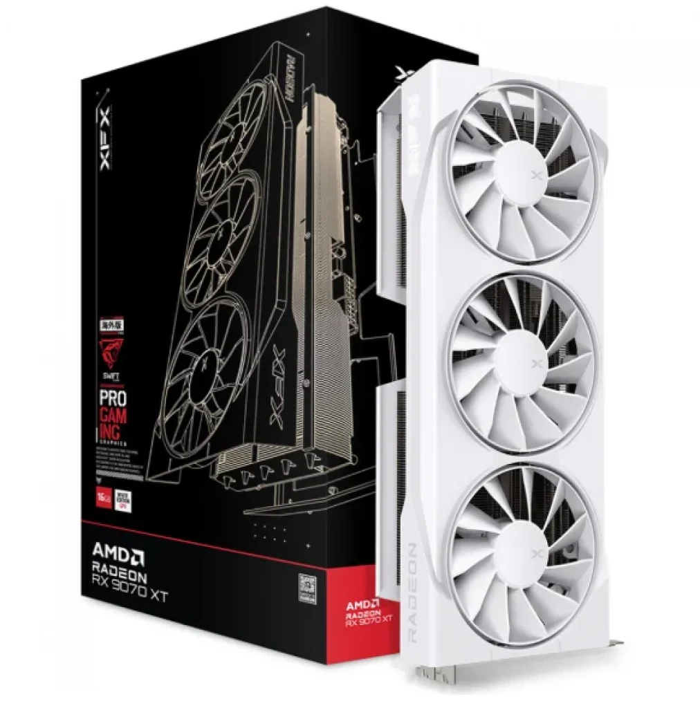 Placa de Vídeo XFX Swift AMD Radeon RX 9070 XT White, 16GB, GDDR6, FSR, Ray Tracing – RX-97TSWF3W9