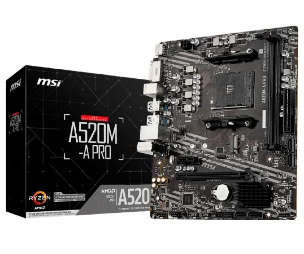 Placa Mãe MSI A520M-A PRO, AMD AM4, mATX, DDR4