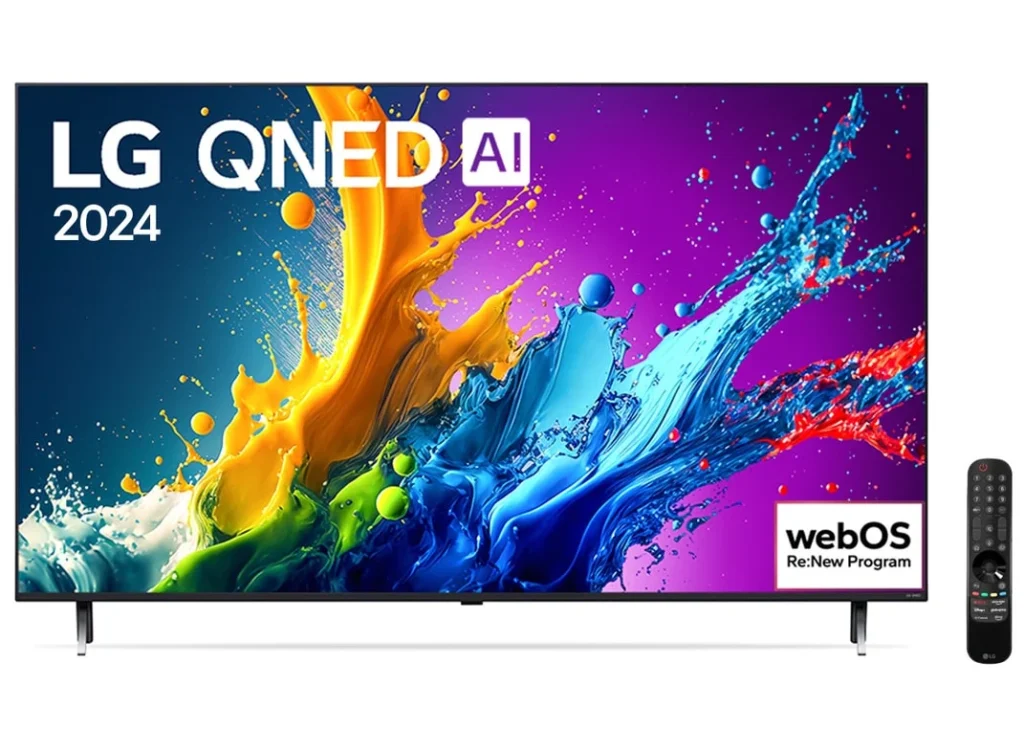 Smart TV LG 65” 4K QNED NanoCell Quantum Dots – Processador IA Alpha 5 Gen 7 4K, Wi-Fi, Bluetooth, HDR, webOS 24, Chromecast, Alexa – 65QNED80TSA