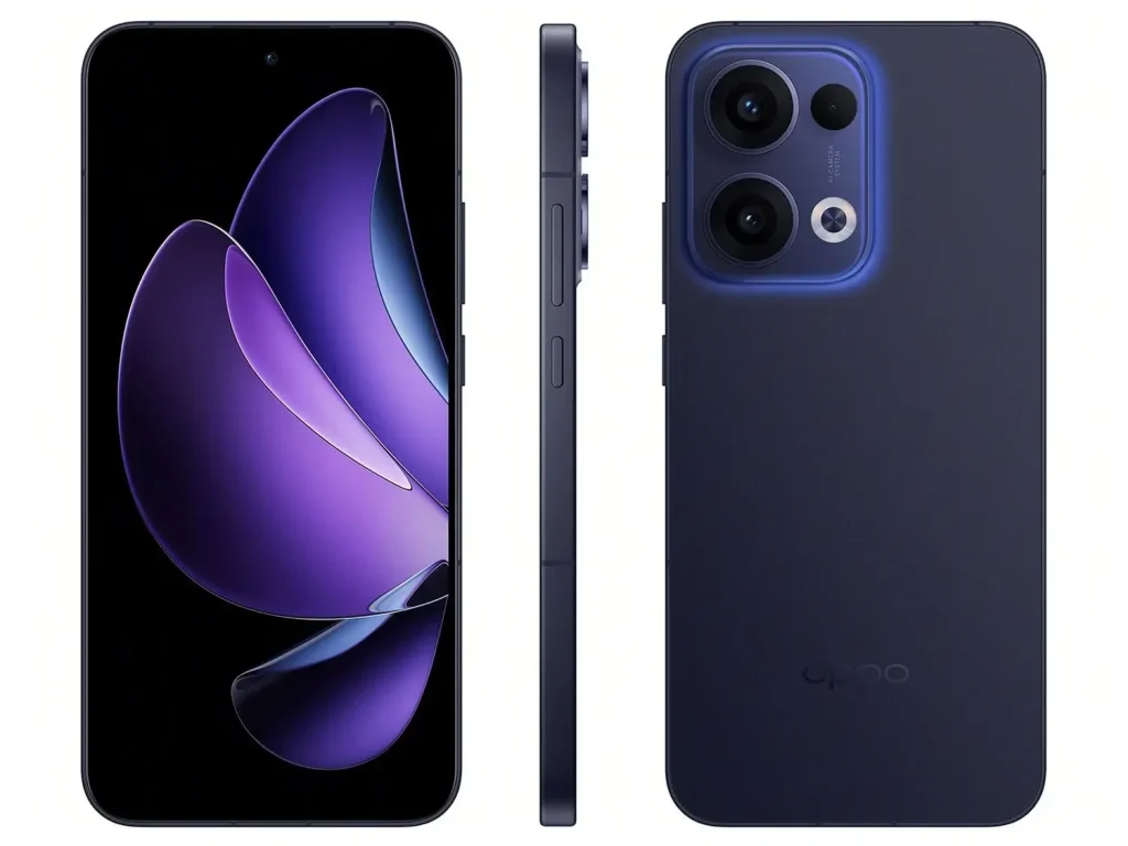 Smartphone OPPO Reno13 Azul Índigo 5G NFC Dimensity 8350, AMOLED 6,67″ 512GB 12GB RAM Câm. Tripla + Selfie 50MP
