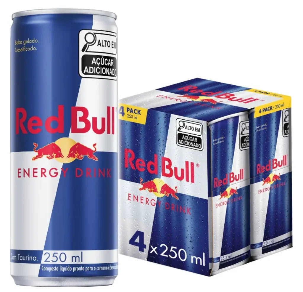3x Pack com 4 Latas Red Bull Energético, Energy Drink, 250ml