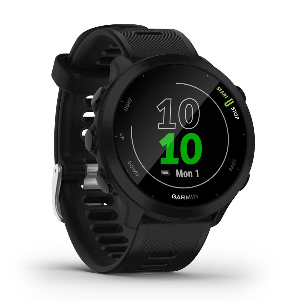 Relógio Garmin Forerunner 55 Preto 42mm com Monitor Cardíaco de Pulso e GPS
