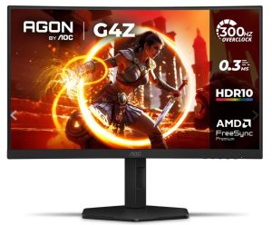 Monitor Gamer Curvo AOC AGON G4Z 27″ 300Hz 0,3ms HDR10 Base Ajustável C27G4Z/P