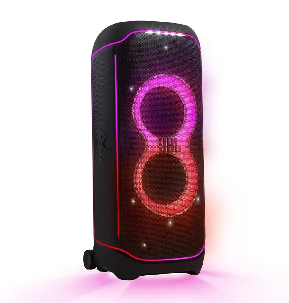 Caixa de Som JBL PartyBox Ultimate, 1100W, Torre de Som, Wi-Fi 6, BT 5.3, Dolby Atmos 3D e Iluminação LED, Chromecast, Assistente de voz – JBLPARTYBOXULTBR