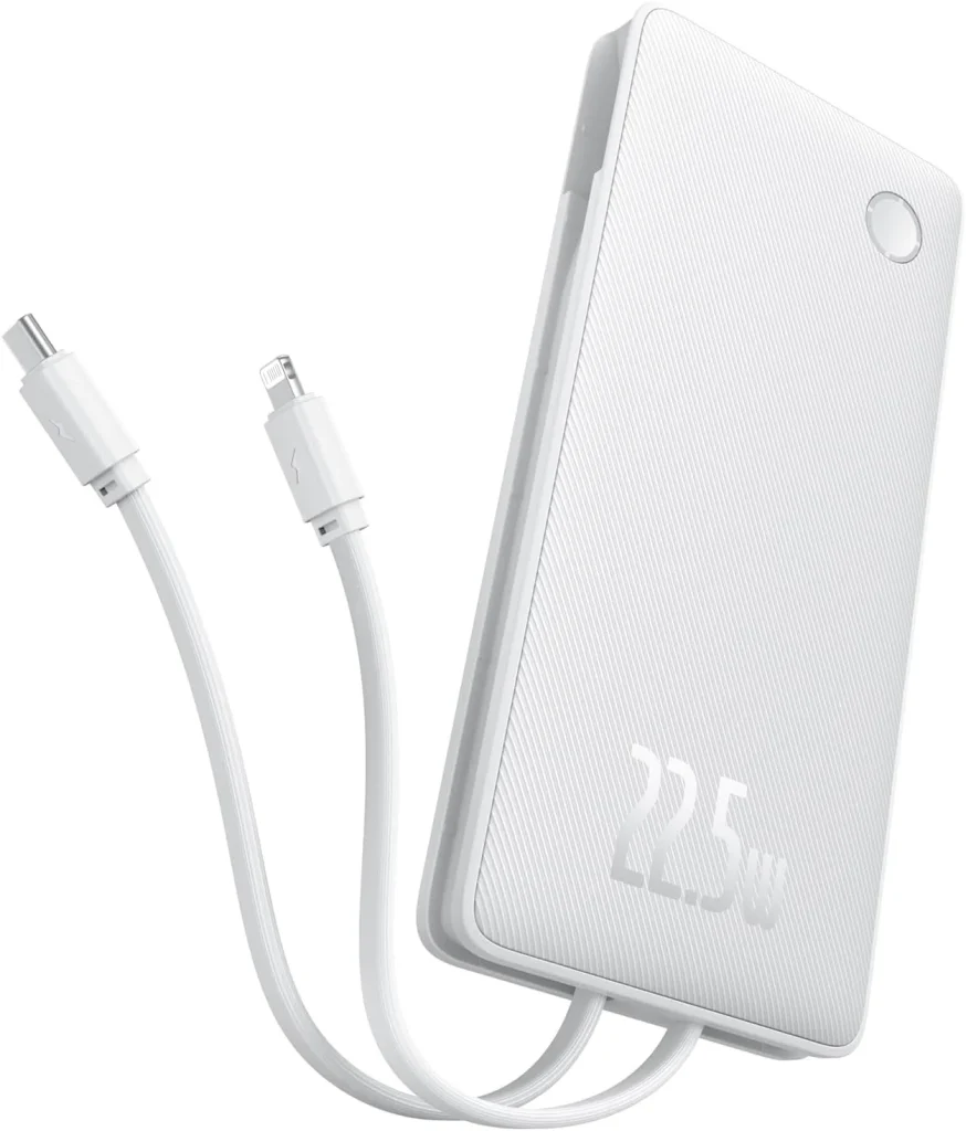 Carregador Portátil Baseus Digital Display Power Bank carregamento rápido 15W/20W/22.5W (Branco 22.5W, Milliamp Hours, 10000mAh)