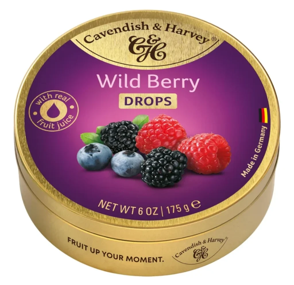Bala de Frutas Silvestres Cavendish & Harvey Lata 175g Wild Berry Drops