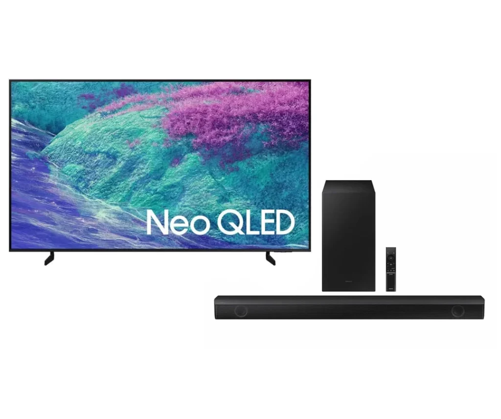 Combo Samsung Vision AI TV 55″ Neo QLED 4K QN1EF 2025, Mini LED, Processador com AI, Controle por Gestos, Modo AI, Painel até 144Hz 55QN1EF + Soundbar Samsung HW-B550