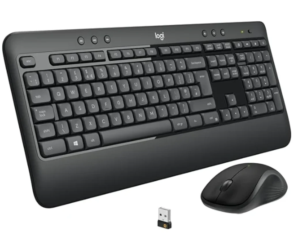 Combo Teclado e Mouse sem fio Logitech MK540 com Teclado com Apoio para as Mãos, Teclas de Mídia, USB, Pilha Inclusa e Layout ABNT2