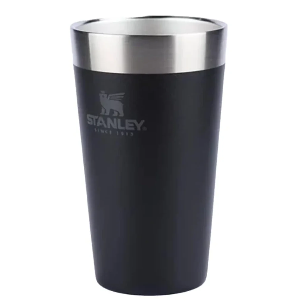 Copo Térmico de Cerveja Isolado Stanley, 473 ml, Copo Empilhável para Bebidas Quentes ou Frias, Matte Black