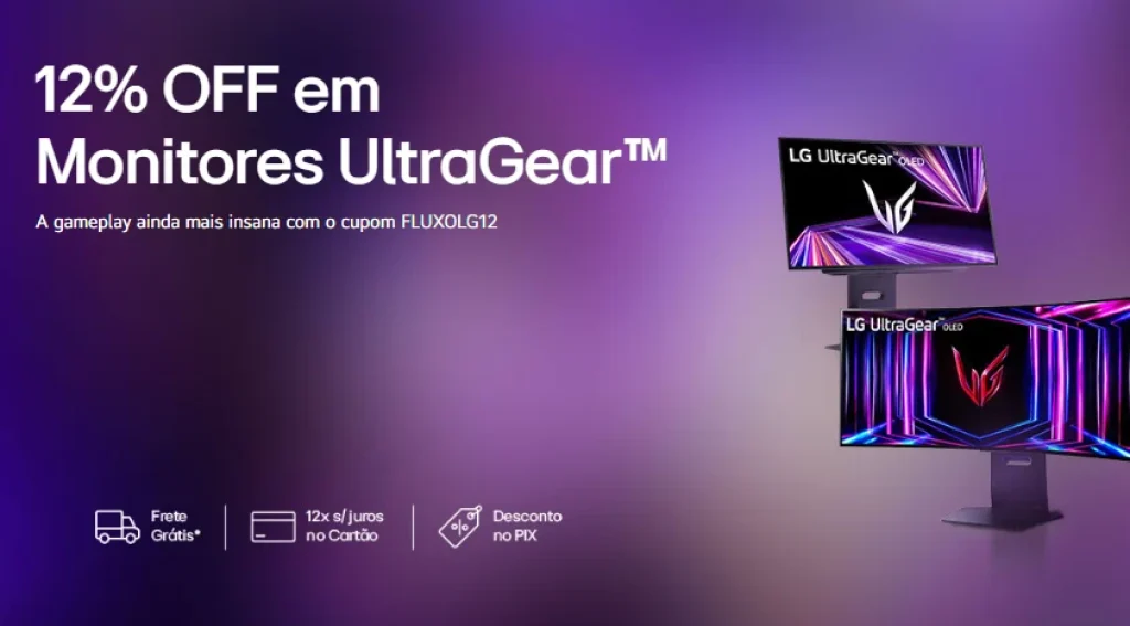 Cupom LG 12% OFF em Monitores UltraGear™ Selecionados