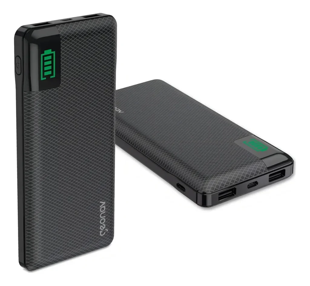 Geonav Carregador Portátil Universal 16.000mAh, 15W, 2 portas USB + 1 porta USB-C, Led Indicador de bateria, Preto – PB16KBK