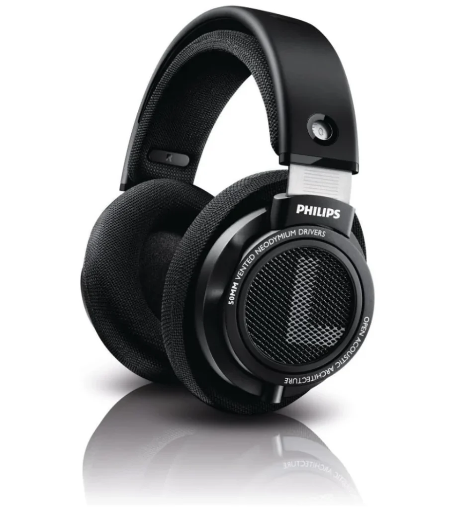 Headphone PHILIPS com Som Hi-Fi de Alta Definição, Design Aberto Profissional, Drivers 50mm, Com fio de 3 metros, Preto – SHP9500/00