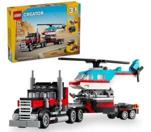 LEGO® Creator 3 em 1 – Caminhão Plataforma com Helicóptero Jogo de Carro Hot Rod 31146