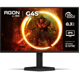 Monitor Gamer AOC 24.5", FHD, 310Hz, 0.3ms, Fast IPS, G-Sync, HDR 400, Altura Ajustável, Preto - 25G4S/P