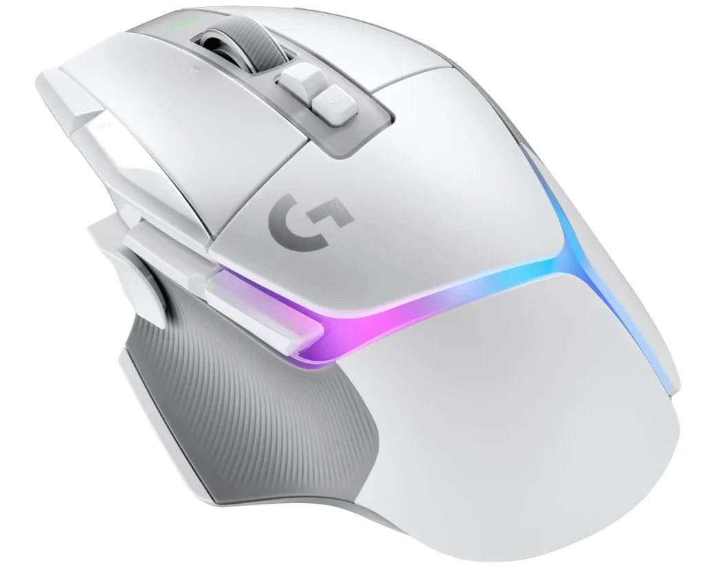 Mouse Gamer Sem Fio Logitech G502 X PLUS LIGHTSPEED com RGB LIGHTSYNC, Switches LIGHTFORCE, Sensor HERO 25K, 13 Botões Programáveis, Compatível com PC/ macOS/ Windows – Branco