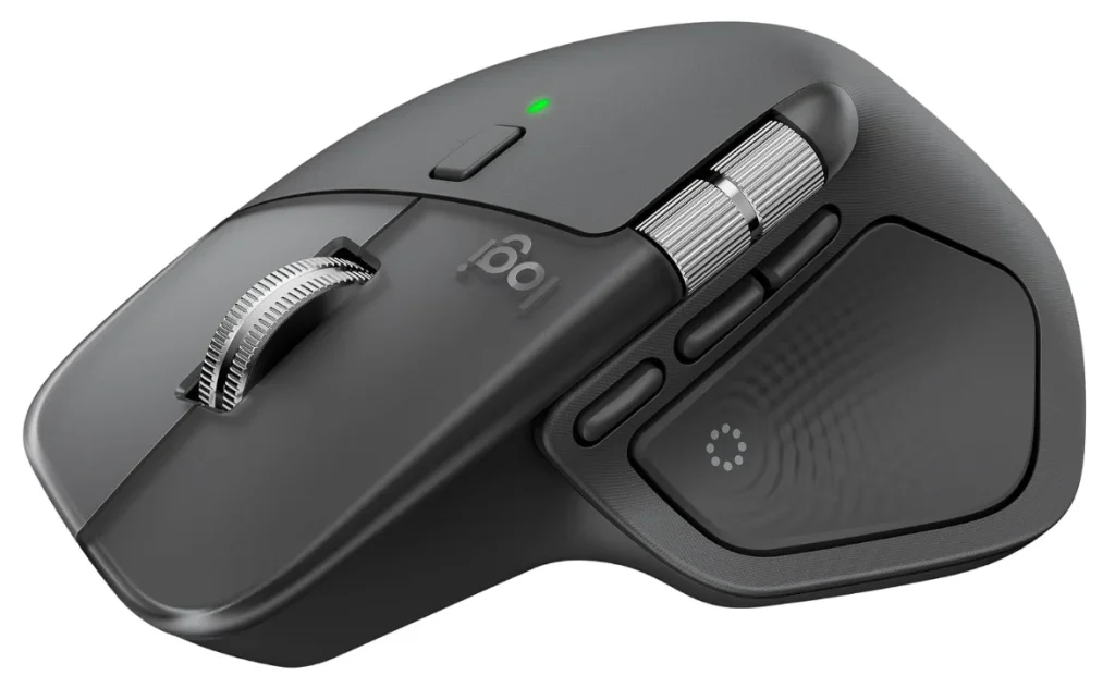 Mouse sem fio Logitech MX Master 4 com o Desempenho avançado e a Sensação tátil do Haptic feedback, Design ergonômico, Rolagem ultra rápida, Conexão USB-C ou Bluetooth, Windows, macOS – Grafite