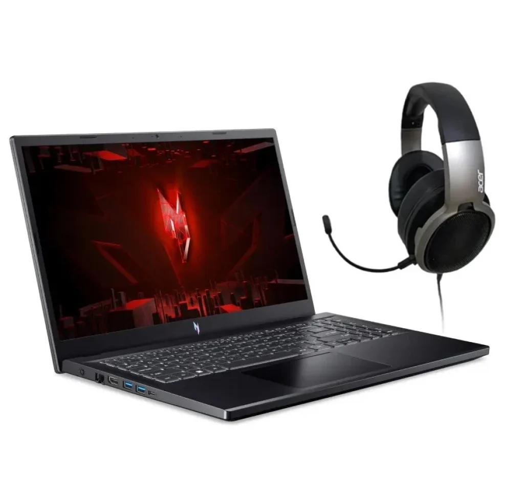 Notebook Gamer Acer Nitro V15 Core i5-13420H 8GB RAM 512GB SSD RTX 4050 6GB 15.6″ IPS FHD 144Hz Windows 11 Home – ANV15-51-54DL + Headset Acer Office OHW303