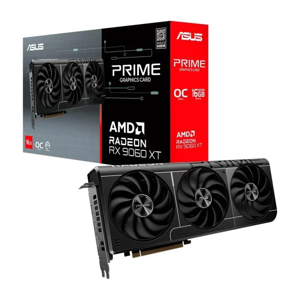 Placa de Vídeo ASUS PRIME RX 9060 XT OC 16GB AMD Radeon, 16GB, GDDR6, 128bits, Tripe Fan, OpenGL 4.6 – 90YV0LF1-M0NA00