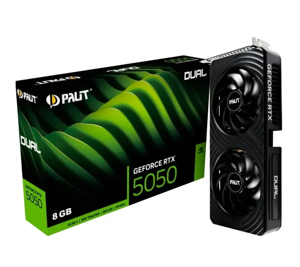 Placa de Vídeo Palit RTX 5050 NVIDIA Geforce, 8GB, GDDR6, 2572 MHz, 128-bit, Blackwell – NE65050019P1-GB2070D
