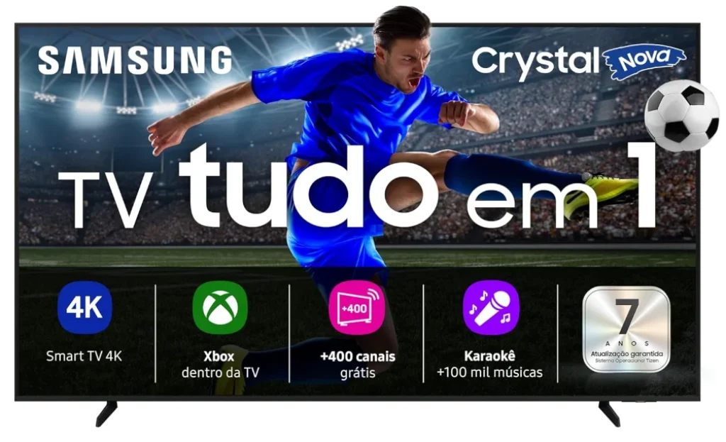 Samsung Smart TV 43″ Crystal UHD 4K U8100F 2025, Xbox Cloud Gaming, Canais Gratuitos, Alexa – UN43U8100FGXZD