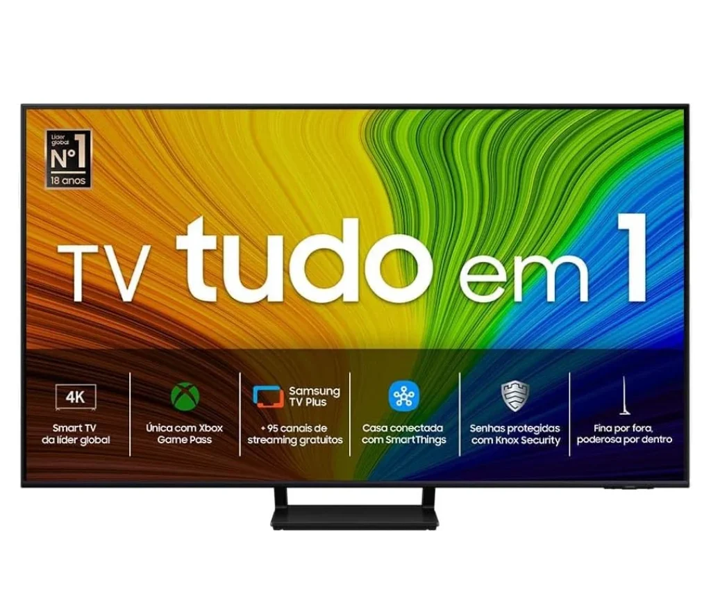 Samsung Smart TV 65 polegadas QLED 4K 65Q70D 2024, Tecnologia de Pontos Quânticos, Processador com AI, Painel até 120Hz, Design AirSlim