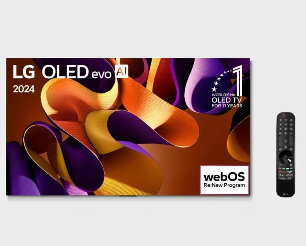 Smart TV 4K 55″ LG OLED evo G4 Processador α11 IA Painel 144Hz Intensificador de Brilho Máximo Design Onewall Dolby Vision Dolby Atmos – OLED55G4PSA