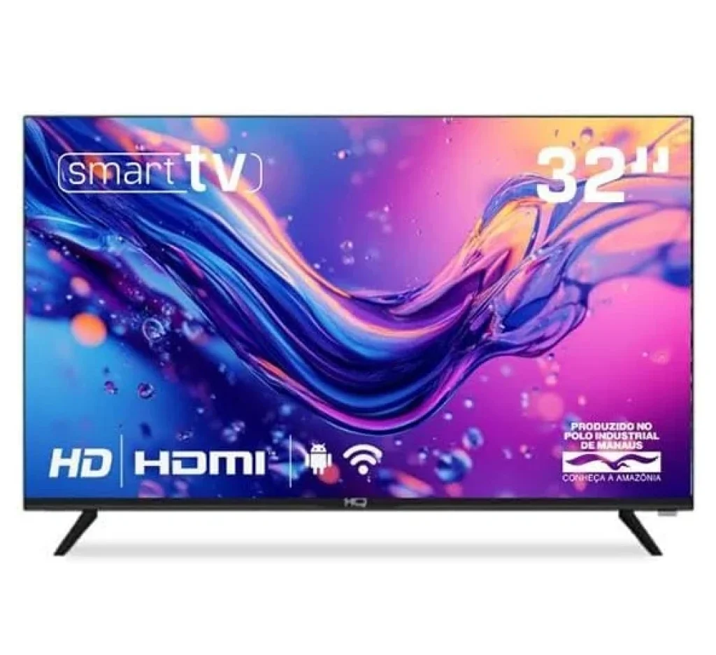 Smart TV HQ 32″ HD tela sem bordas Androind 12 design slim – HQS32NKHM