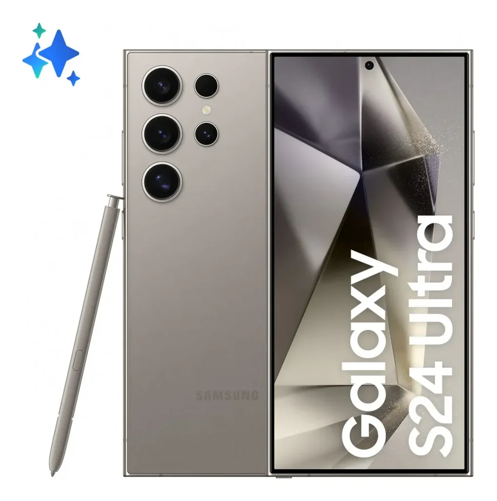 Smartphone Samsung Galaxy S24 Ultra 6,8″ Galaxy AI 256GB 5G 12GB RAM Câm. Quádrupla 200MP + Selfie 12MP Bateria 5000mAh Dual Chip