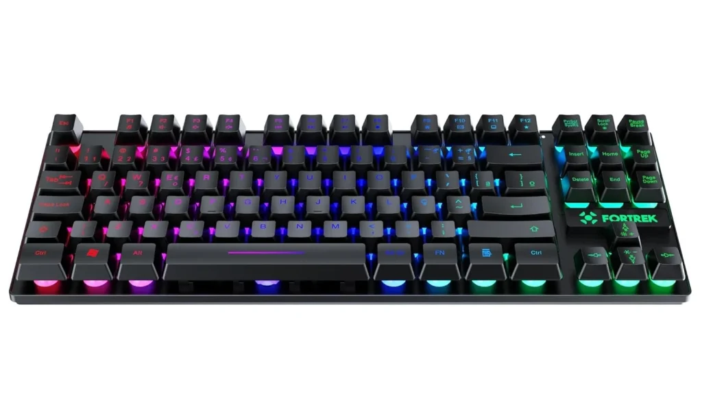 Teclado Gamer Fortrek Fearless 80 TKL Iluminação Rainbow ABNT2 Preto USB – 82998