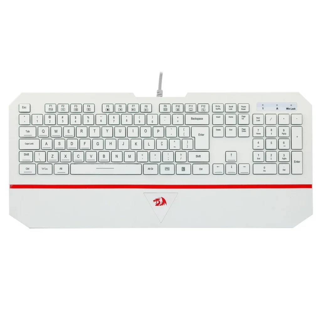 Teclado Gamer Redragon Karura 2, Membrana, ABNT-2, USB, White – K502W-N