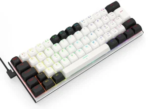 Teclado Magnético Redragon Fidd RGB 60% Preto e Branco Switch Redragon Magnético Pink K683BW-RGB PT