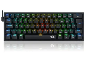 Teclado Mecânico Gamer Redragon Fizz RGB Switch Brown DIY, Preto, USB-C – K617-RGB-B (PT-BROWN)