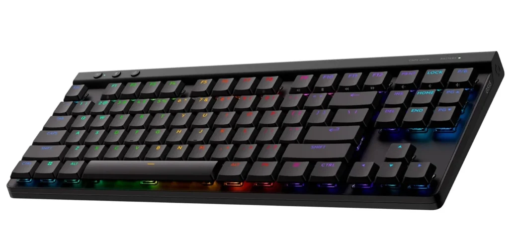 Teclado Mecânico Gamer Sem Fio Logitech G515 com Design TKL,Tecnologia LIGHTSPEED, RGB LIGHTSYNC, Conexão USB ou Bluetooth, Switch GL Brown Tactile e Bateria Recarregável, Preto – 920-012423