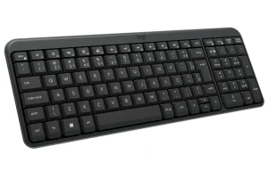 Teclado Sem Fio Logitech K250 Bluetooth com Conectividade Rápida e Fácil, Design Compacto, Teclado Numérico, Layout ABNT2, Teclas Resistentes a Derramamentos, Compatível com PC e Mac – Grafite
