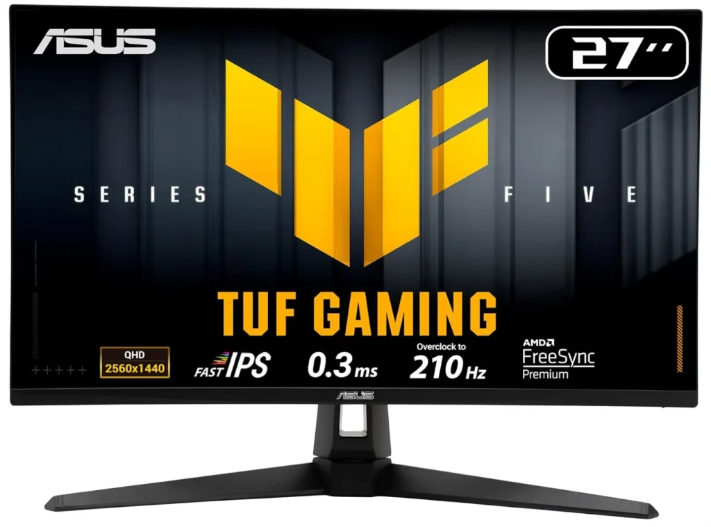 Monitor Gamer Asus TUF Gaming VG27AQ5A, 27 Pol, Fast IPS, QHD, 0.3ms, 210Hz, ELMB Sync, FreeSync™ Premium, HDMI/DP – VG27AQ5A