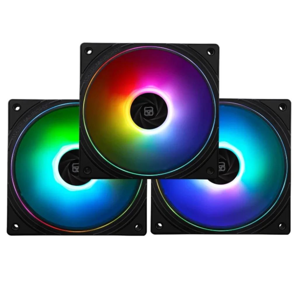 3x Fans Thermalright TL-S12-S X3 CPU 120mm ARGB Case Cooler Fan Comes with ARGB Lighting Effect,PC PWM Silent Computer Fan with 1500RPM Speed, CPU Cooling Fan Black(TL-S12-S X3)