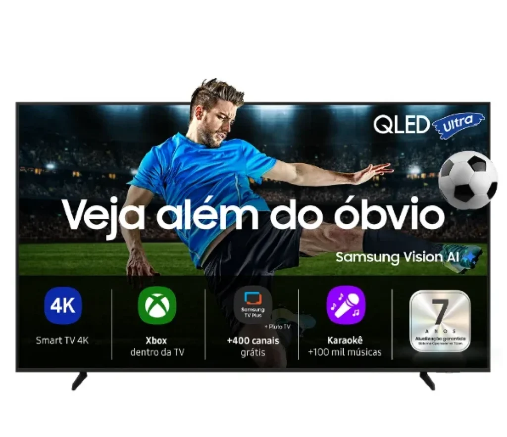 Samsung Vision AI TV 65″ QLED Ultra 4K Q7F 2025, Pontos Quânticos, Processador com AI, TV Plus, Xbox, Alexa – QN65Q7FAAGXZD
