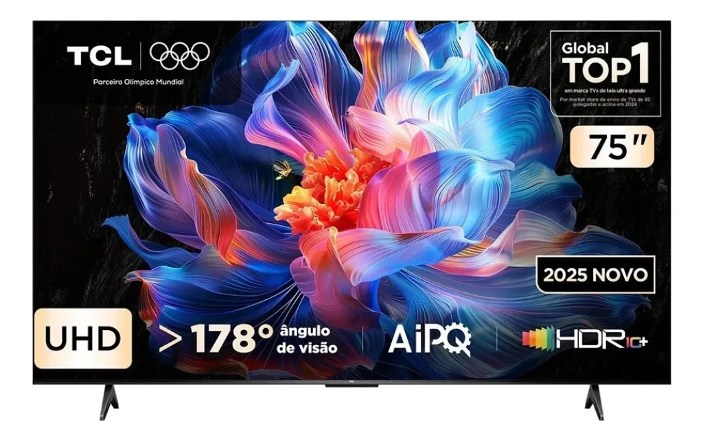 Smart TV TCL 75″ 4K HDR10+ Processador AIPQ – 75P6K