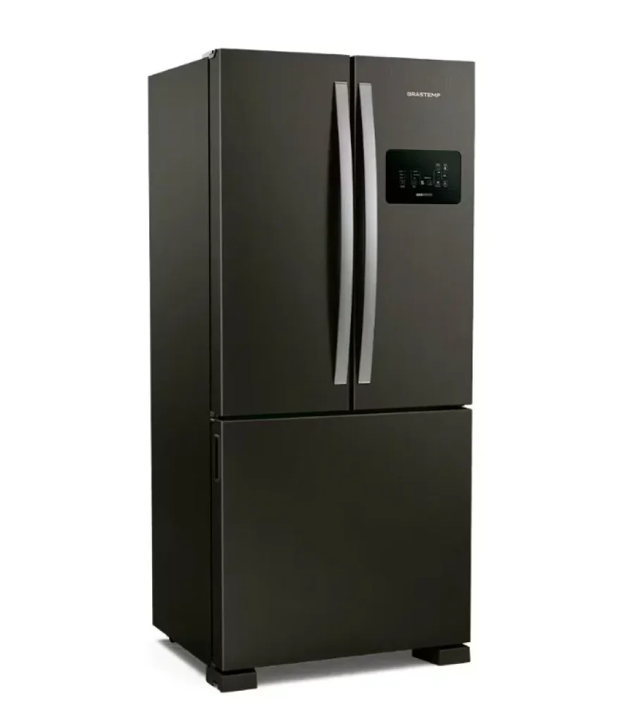 Geladeira Brastemp Frost Free French Door Inverter e Painel Touch 554 Litros – Black Inox – BRO85AE