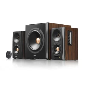 Caixa de Som com Subwoofer Sem fio EDIFIER 155W RMS, Madeira – S360DB