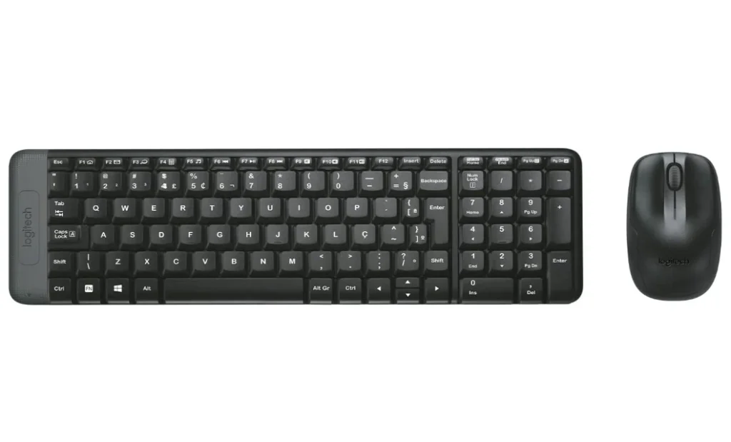 Combo Teclado e Mouse sem fio Logitech MK220 com Design Compacto, Conexão USB, Pilhas Inclusas e Layout ABNT2